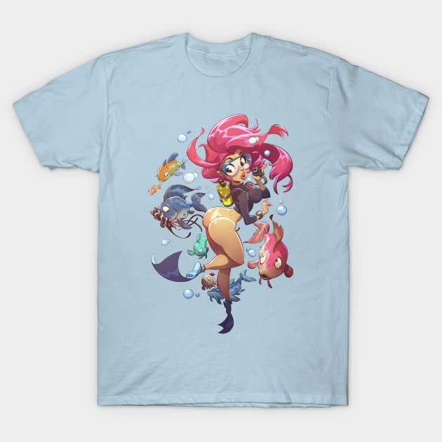 Pisces - Cute Toon Pinup T-Shirt by Bitgem